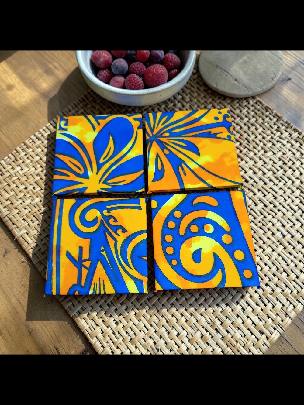 Colorful Abstract Coaster Set - Picture 2 of 2